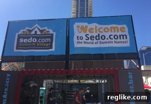 Austin SXSW Survival Guide 2 Attendees gather at the Sedo Domain Village booth at a past SXSW event, showcasing industry presence.