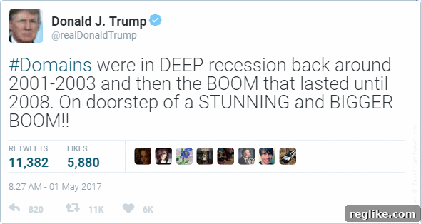 The Art of the Domain Deal, Trump Style 4 Rick Schwartz tweet discussing the intrinsic value of premium digital real estate