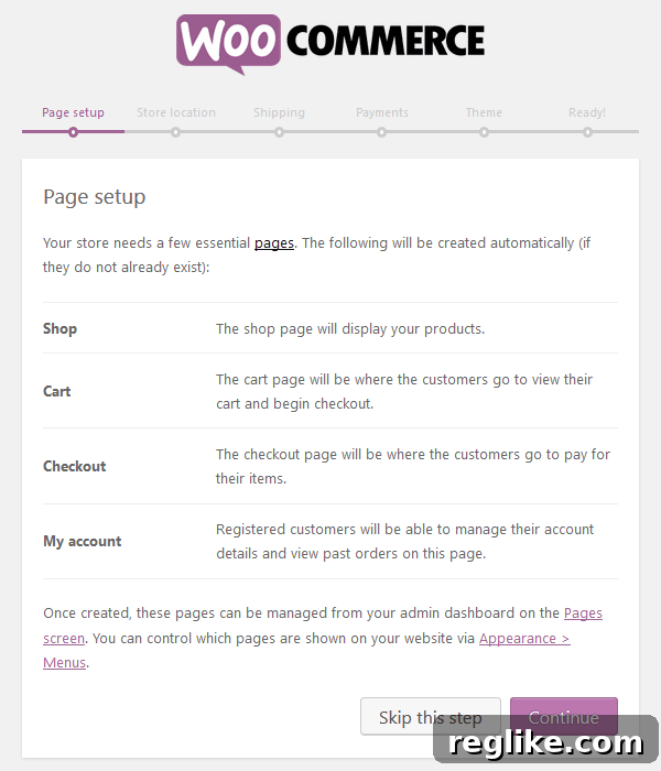Convert Your Existing Domain into an Online Store Using WooCommerce 5 WooCommerce Plugin - Setup Wizard - Page Setup