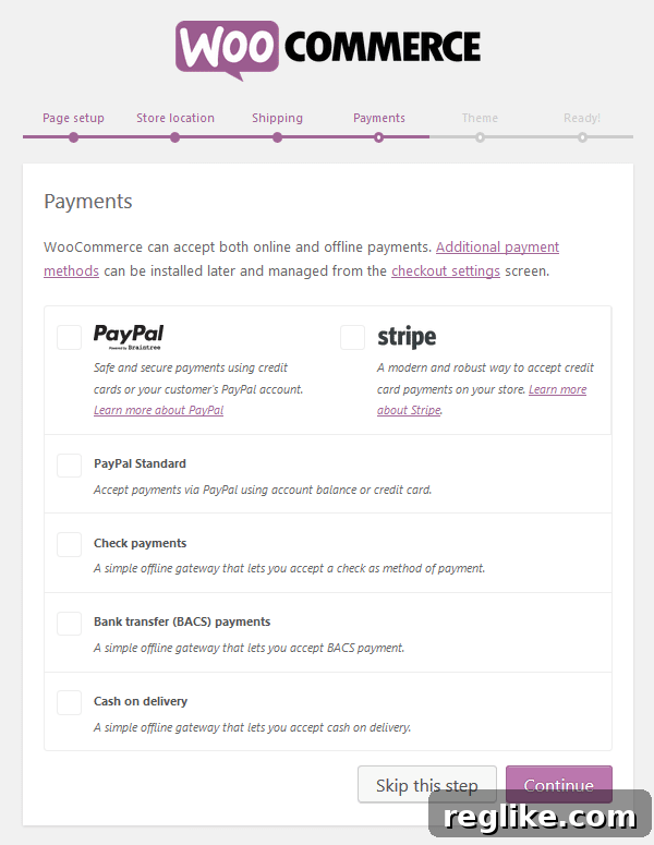 Convert Your Existing Domain into an Online Store Using WooCommerce 8 WooCommerce Plugin - Setup Wizard - Payments