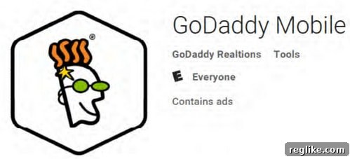 Fake GoDaddy App Dupes Thousands on Google Play 2 Screenshot of the fake GoDaddy Mobile app listing on Google Play Store, showing a deceptive interface.