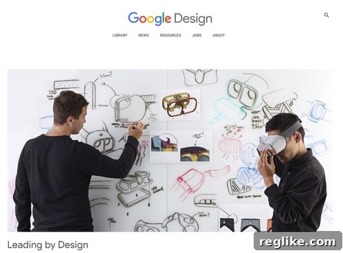 11 sites Google built in-house 2 Screenshot of Google Design website, showcasing a modern interface with design principles and case studies.