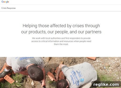 11 sites Google built in-house 11 Screenshot of Google Crisis Response website, providing critical information for emergency services and affected communities.