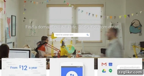 11 sites Google built in-house 5 Screenshot of Google Domains website, showing an intuitive interface for domain search and registration.