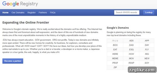 11 sites Google built in-house 6 Screenshot of Google Registry website, displaying information about various innovative TLDs managed by Google.