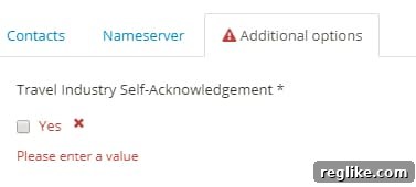 Effortless .travel Domain Registration 2 Simplified .travel domain registration process at Moniker with self-certification checkbox