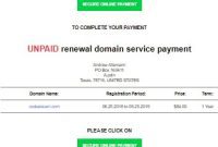 The ridiculously funny disclaimer on this bogus domain renewal