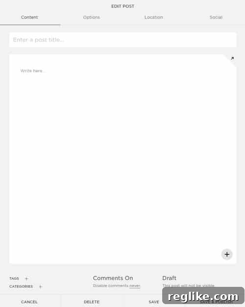 Create Your Stunning Squarespace Website 3 Screenshot of the Squarespace blog post editor interface