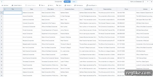 Your Website Vision Realized with Wix 2 Database view in Wix Code showing various fields and entries.