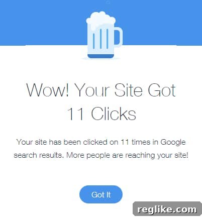 Your Website Vision Realized with Wix 4 Google Search Console screenshot showing website traffic data.