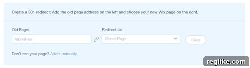 Wix 301 redirect setup
