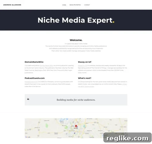 Finished Weebly homepage example demonstrating clean design