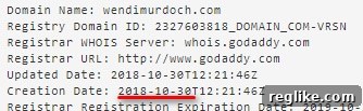 Whois Verification The Scam That Could Have Been Avoided 2 Whois record of WendiMurdoch.com showing creation date