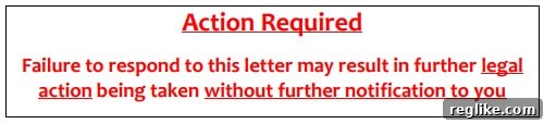 Company Declares Collusion Domains Cybersquatting 2 Image of warning message on cease & desist letter.