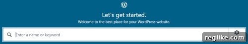 WordPress.com Integrates Donuts for Smarter Domain Search 2 A screenshot showing the domain name search box on WordPress.com, ready for user input.