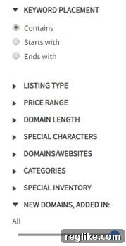 Smarter Search A Must for Domain Marketplaces 2 Image of Sedo.com search feature