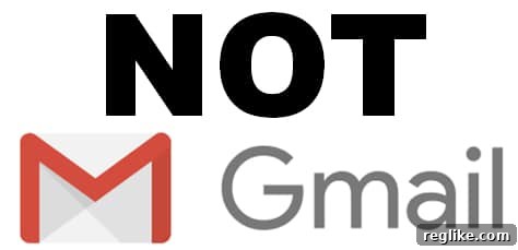 Gail.com: The Gmail Typo That Became a Goldmine 2 Gmail logo with the word 'not' above it, illustrating the misdirection of emails.