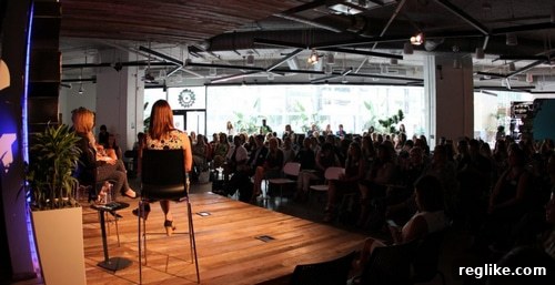 NamesCon 2020 Finds Home at Austin's Capital Factory 2 A dynamic image depicting an event space at The Capital Factory in downtown Austin, Texas, reflecting its vibrant atmosphere for tech and innovation.