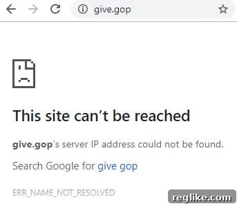 Republicans Shutter .GOP Domain to Sabotage Fundraising Rival 2 Error page at Give.GOP, which has been taken down