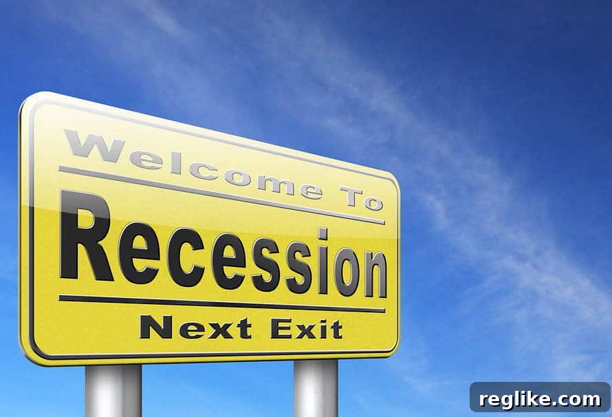 Brace for Economic Storm 2 Signpost that reads "Welcome to Recession Next Exit"
