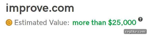 Enhancing GoDaddy Domain Value Estimates 2 GoDaddy domain appraisal for Improve.com showing a valuation exceeding $25,000