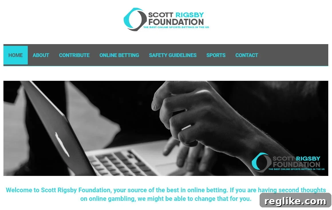 Unscrupulous Use of Expired Domains 2 A screenshot of ScottRigsbyFoundation.org showing its use for online gambling