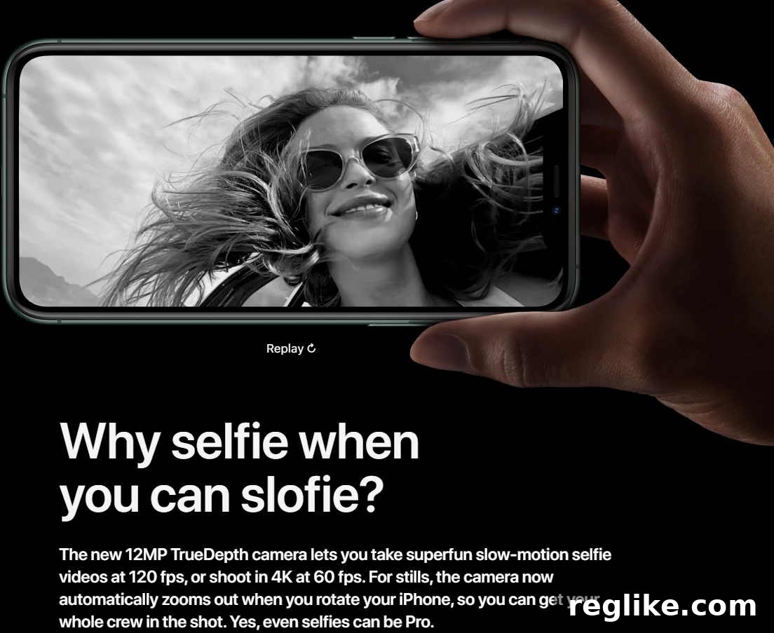 iPhone's Slofie Debut Ignites Domain Name Scramble 2 Apple iPhone 11 image with a slofie, a slow-motion selfie