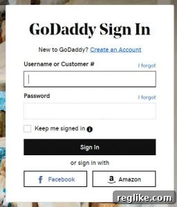 Warning: Phishing Campaign Threatens Domain Ownership 2 The GoDaddy single sign-on screen. It allows users to sign on using a Facebook or Amazon account