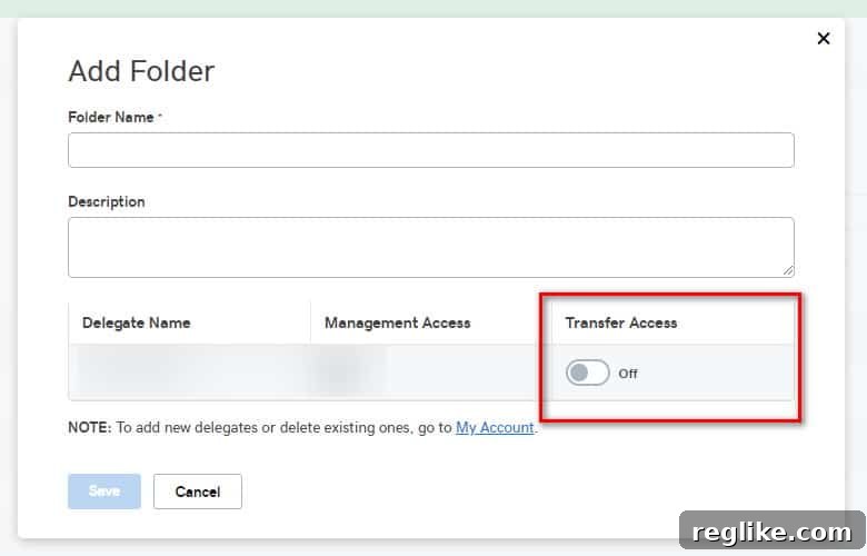 GoDaddy dialog box to add a folder