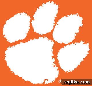 Clemson Roars Victorious in Domain Name Battle 2 Logo for the Clemson Tigers has a pawprint on orange background