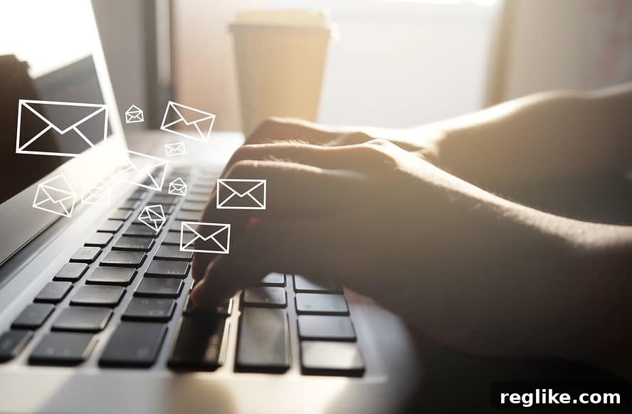 Your Expired Domain Could Hold a PayPal Account Secret 2 Photo of hands on a laptop keyboard with email icons superimposed above it and a coffee cup in the background
