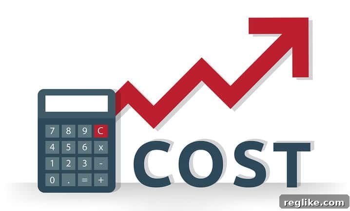 ICANN Nods to Higher .Com Domain Costs 2 Calculator icon with red arrow rising to the right and up, and the word 'cost' depicting rising domain prices