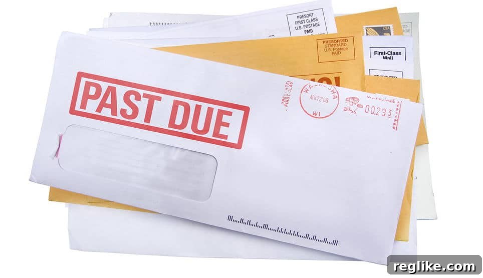 Uniregistry Implements Late Renewal Fee 2 envelopes with notice 'past due' on them