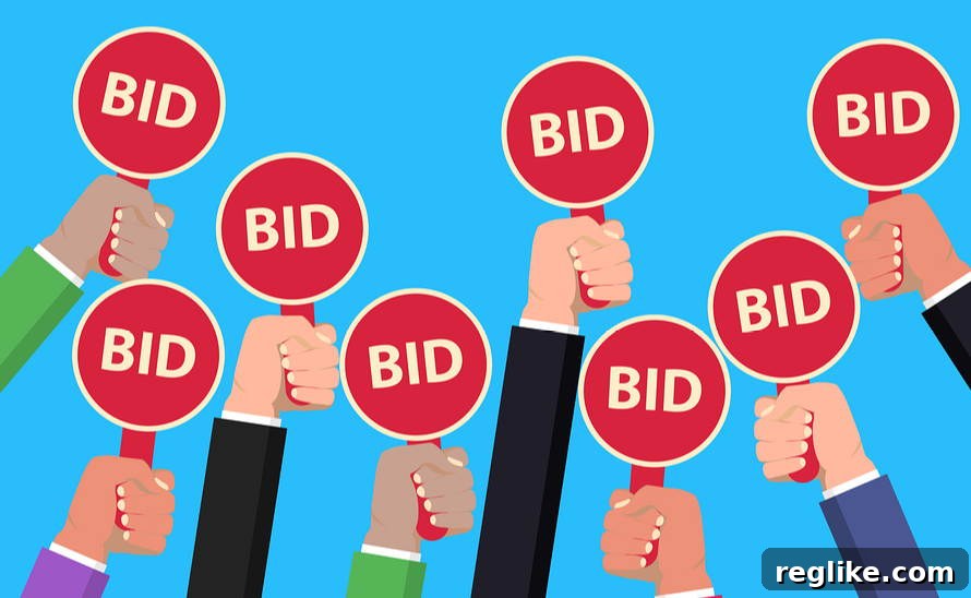 NamesCon Auction Submissions Now Open with GoDaddy & ROTD 2 Hands holding bid cards in auction