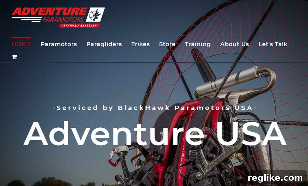 Bad Faith Registration: The Cornerstone of RDNH 2 Screenshot of AdventureParamotorUSA.com website