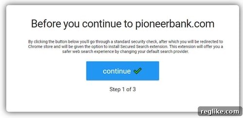 Pioneer Banks Clash Over Exclusive Domain Name 3 Misleading Chrome extension installer at PioneerBank.com