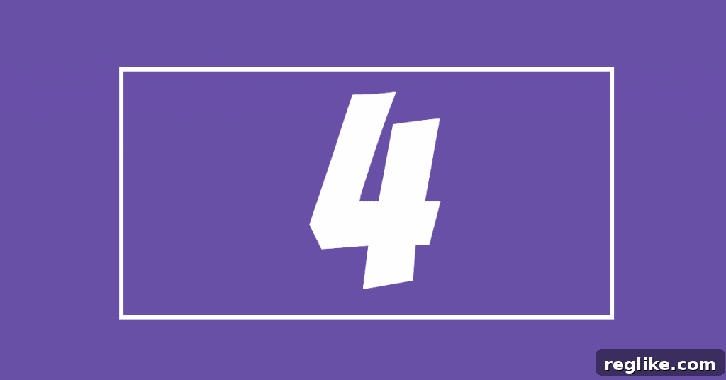 The Number 4 in Your Domain: Blessing or Curse? 2 The number 4 on a purple background
