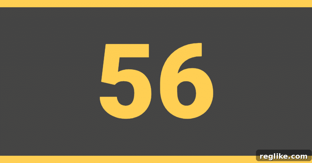 The Significance of 56 in Various Fields 2 The number 56 on a black background