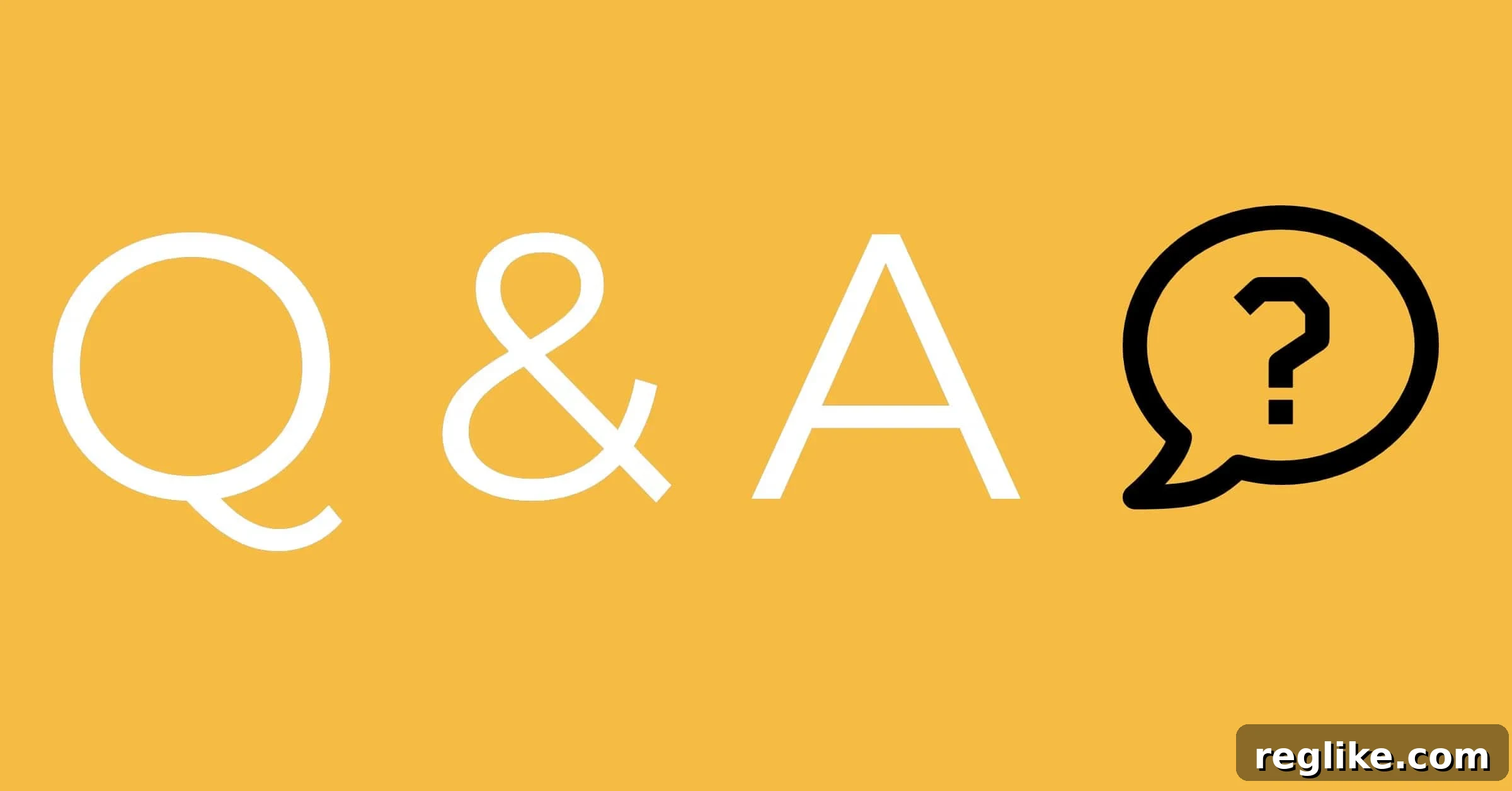 Your Questions Answered 2 Q & A with a question market in a though bubble on a yellow background
