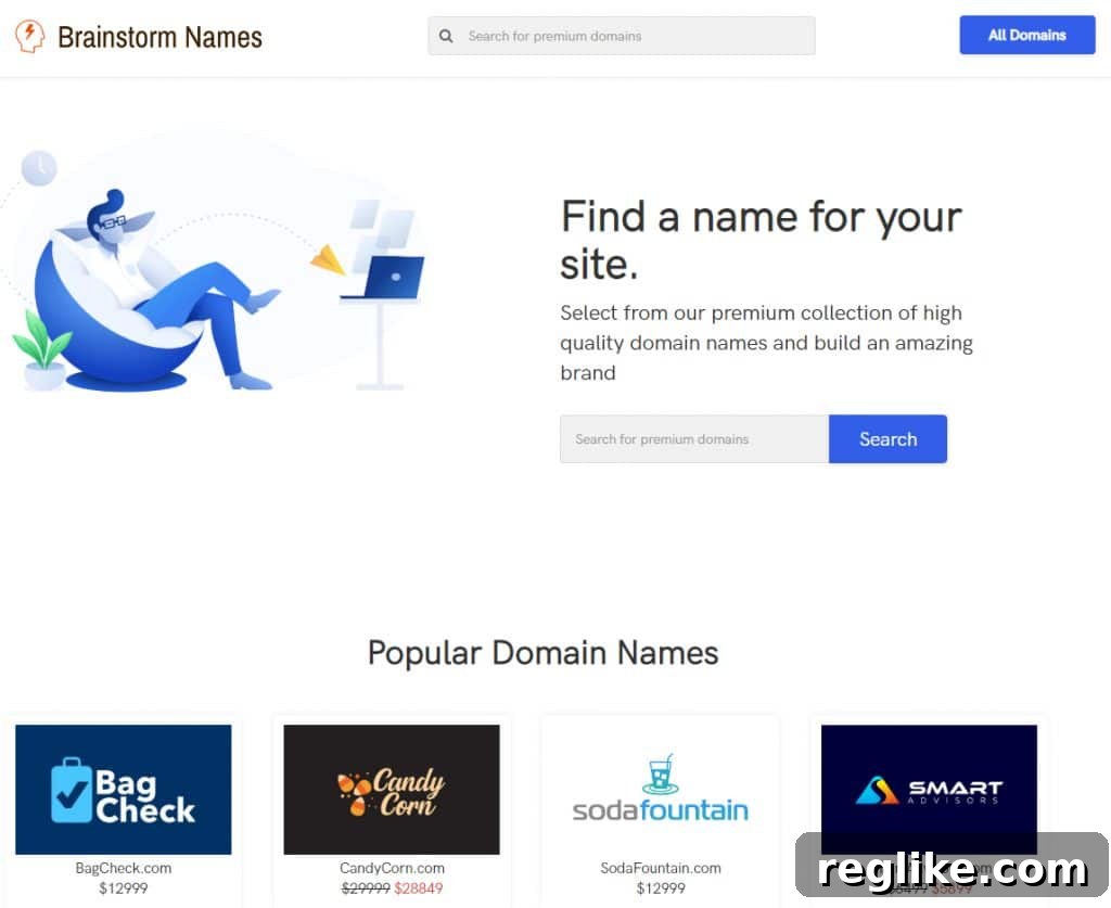 Squadhelp Expands White Label Marketplaces with 50,000 Domains and New Offer Feature 2 Screenshot of a Squadhelp white label marketplace