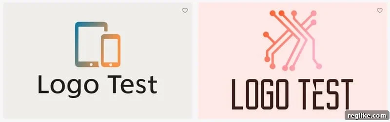 Create a Quick Free Logo Without Registration 2 Example logos from Namecheap logo maker showing two distinct design styles