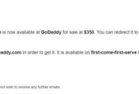 Spammer Pushes Domain Sales on GoDaddy