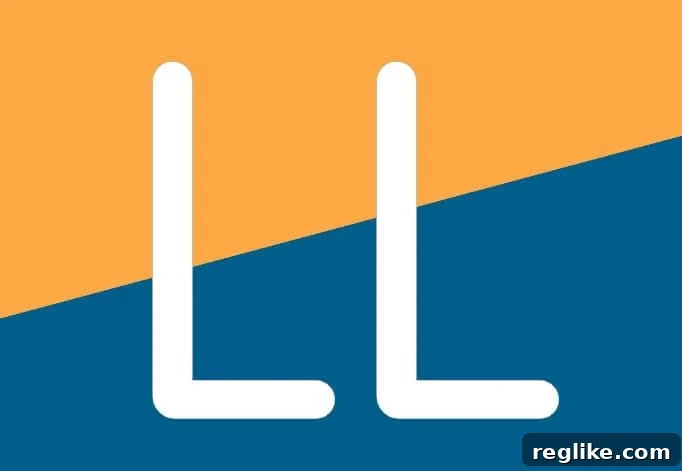 The Chinese Craze for Two Letter Domain Names 2 Two Ls on a background that is yellow on the top and blue on the bottom, symbolizing the brevity and impact of LL domains
