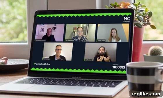 NamesCon Kicks Off Registration for January Virtual Summit 2 Graphic from NamesCon line showing multiple people on a computer screen