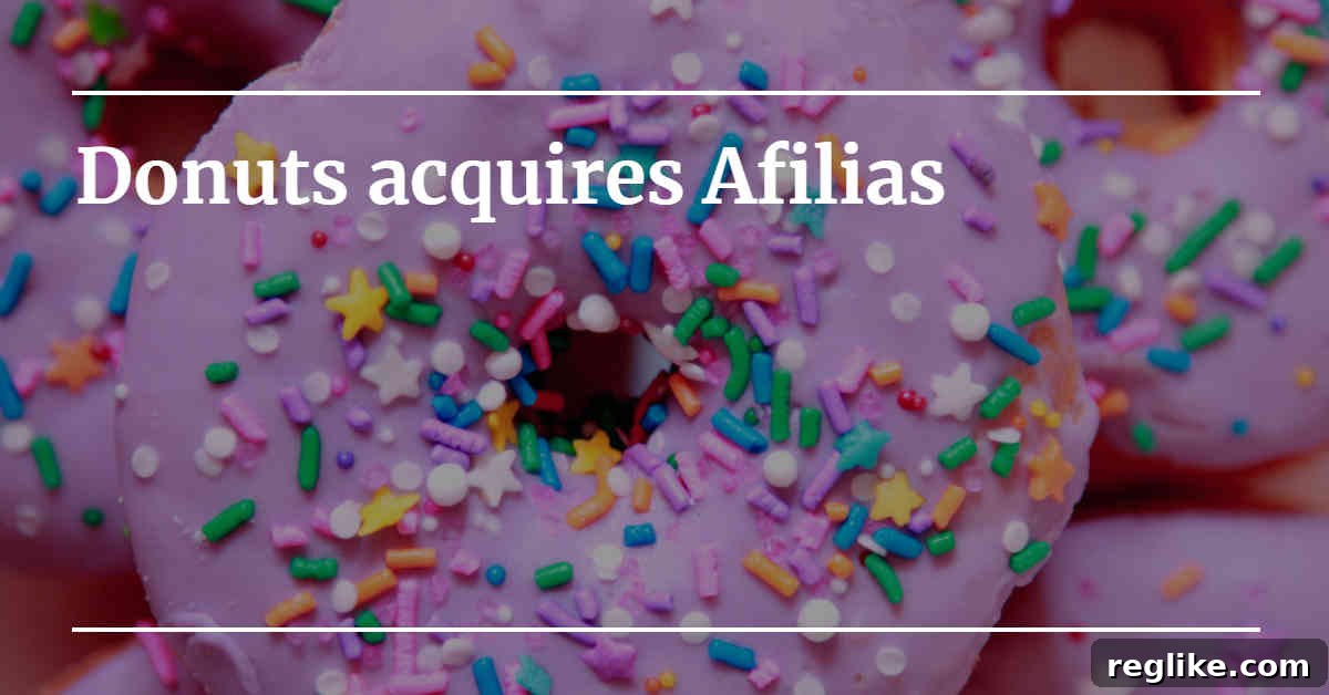 Donuts Seals Afilias Deal 2 Picture of Donuts with the words "Dontus acquires Afilias"