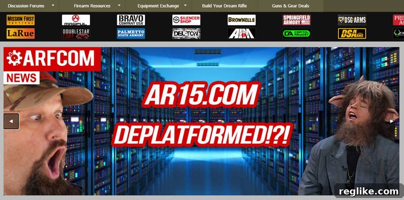 GoDaddy's Stance on the AR15.com Platform 2 AR15.com deplatformed message