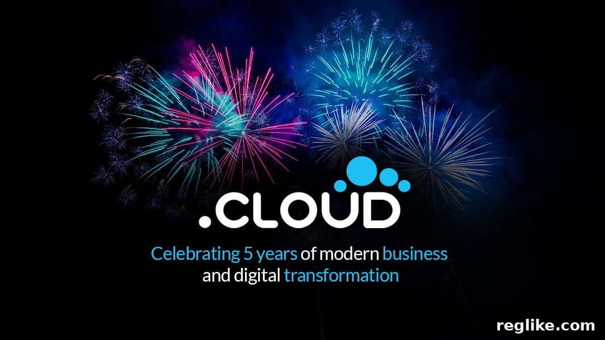 .Cloud's Five-Year Milestone: Premium Domain Data Revealed 2 Image of fireworks and .Cloud logo
