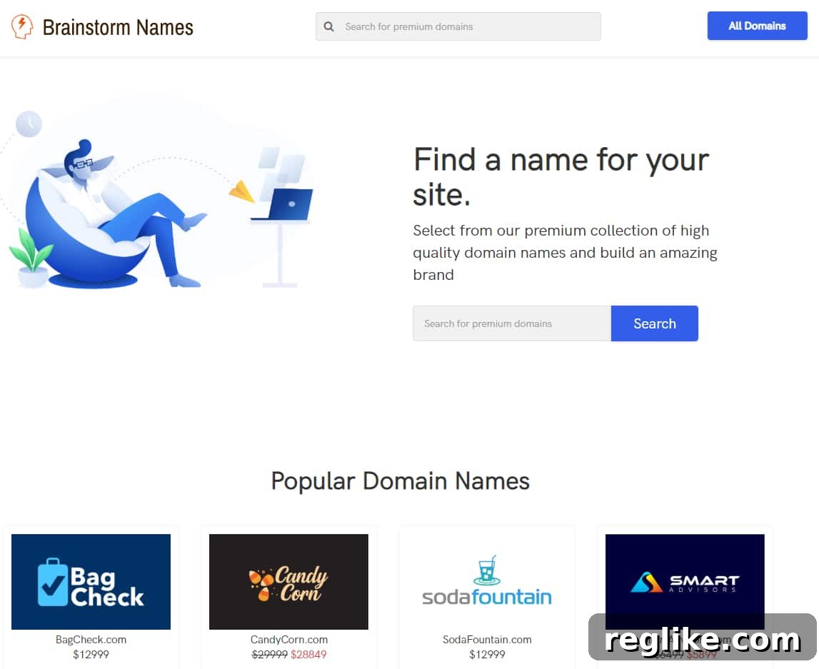 Ask the Squadhelp Founder Anything Live on Clubhouse Thursday 2 Screenshot of a Squadhelp white label marketplace, showcasing a clean, professional design with various domain listings and branding options.