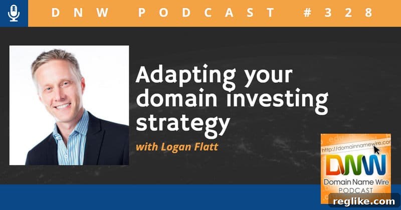 Logan Flatt: Evolving Your Domain Investing Strategy 2 Logan Flatt discusses adapting domain investing strategies on DNW Podcast #328. Headshot of Logan Flatt, a prominent domain investor.