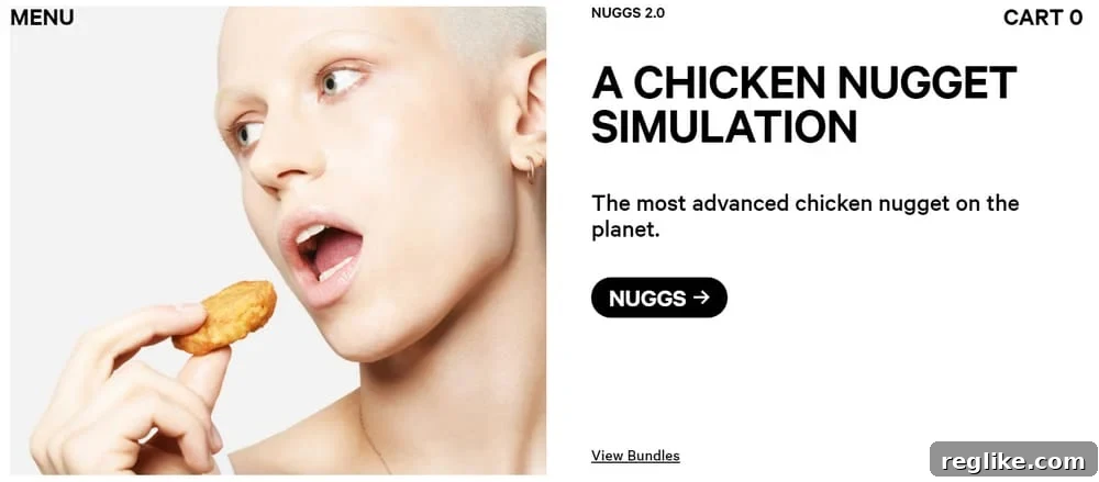 Simulate, Nuggs Creator, Scores $50 Million, Charts Its Rise and Simulate.com Acquisition 2 Image of person eating alternative meat nugget